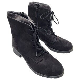 Universal Threads Target Lace Zip Up Calf High Combat Boots Black Felt Women's 9